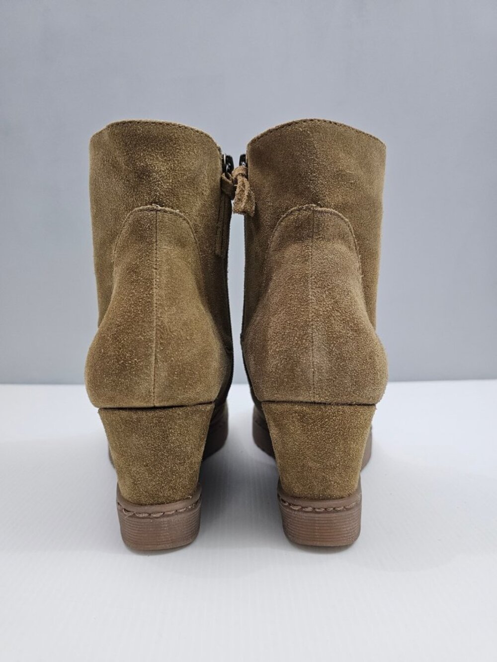 Sofft Shary Wedge Ankle Boot Womens 9 Hazelwood Tan Suede Waterproof Heel Fall - Picture 7 of 15